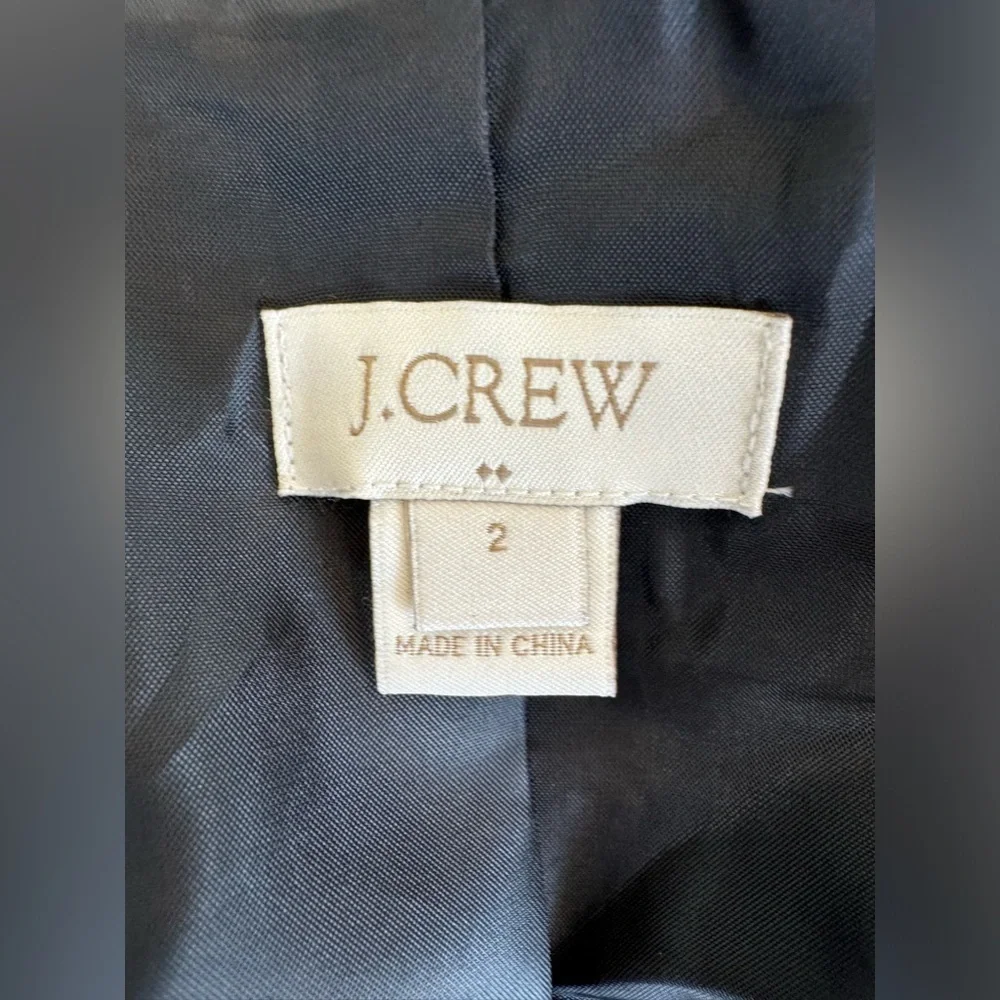 J. Crew Black Button Tailored Blazer 2 Small Sport Coat Wool Blend Jacket pocket